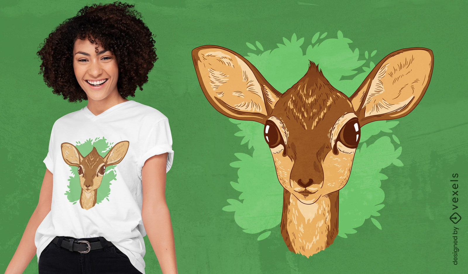 Design de camiseta de cabeça de dik dik