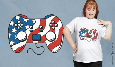Joystick-T-Shirt-Design der amerikanischen Flagge