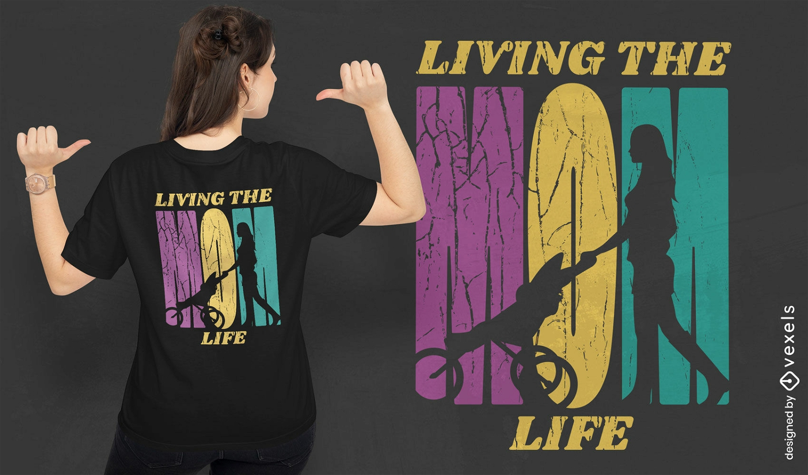 Retro living the mom life quote t-shirt design