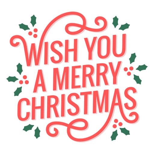 Wish you a merry christmas quote sentiment PNG Design
