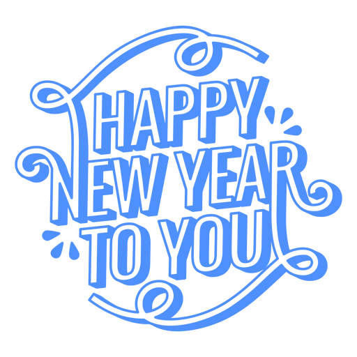 Happy New Year stroke quote sentiment PNG Design
