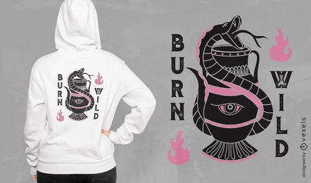 Brennen Sie wildes Schlangen-T-Shirt Design