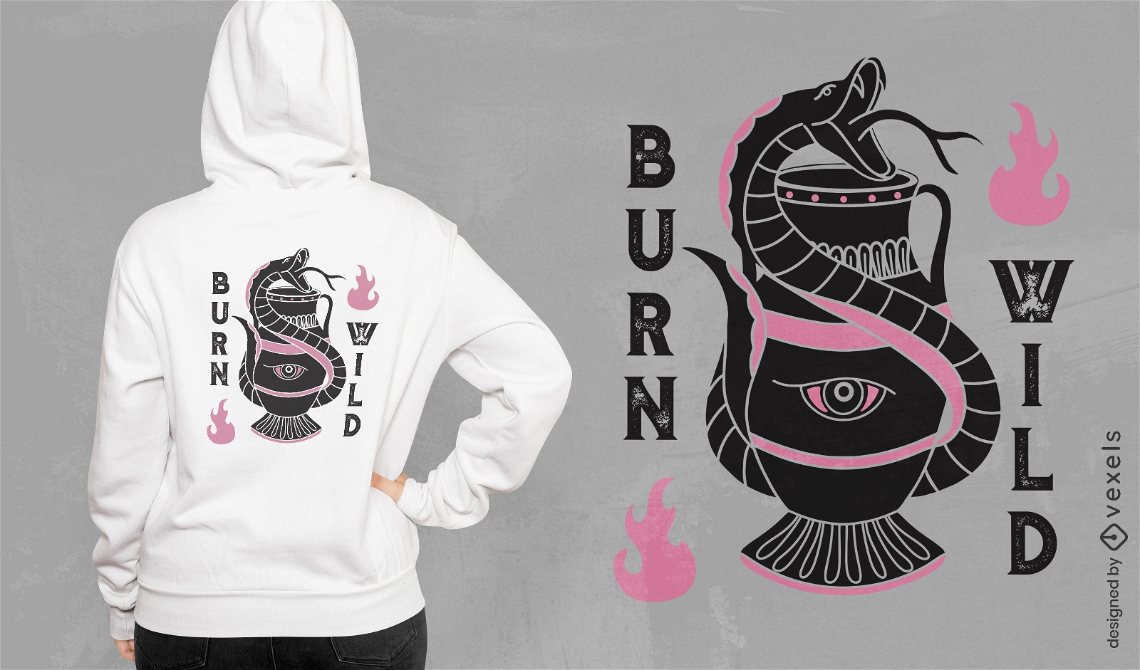 Burn wild snake t-shirt design