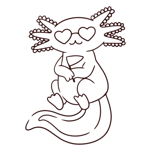 Axolotl legal com ?culos Desenho PNG