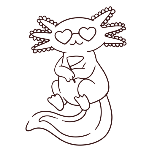 Axolotl legal com óculos Desenho PNG