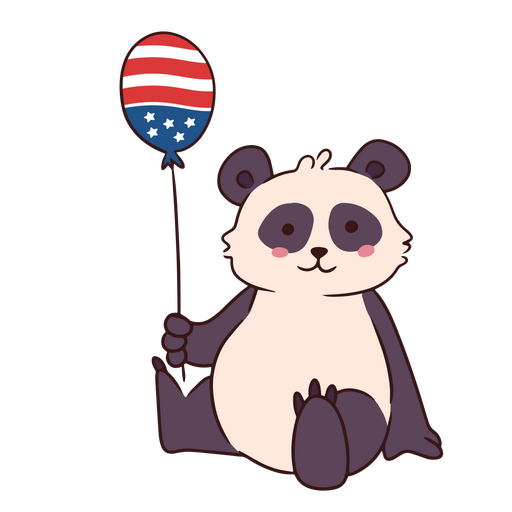 Fofo urso americano com óculos Desenho PNG
