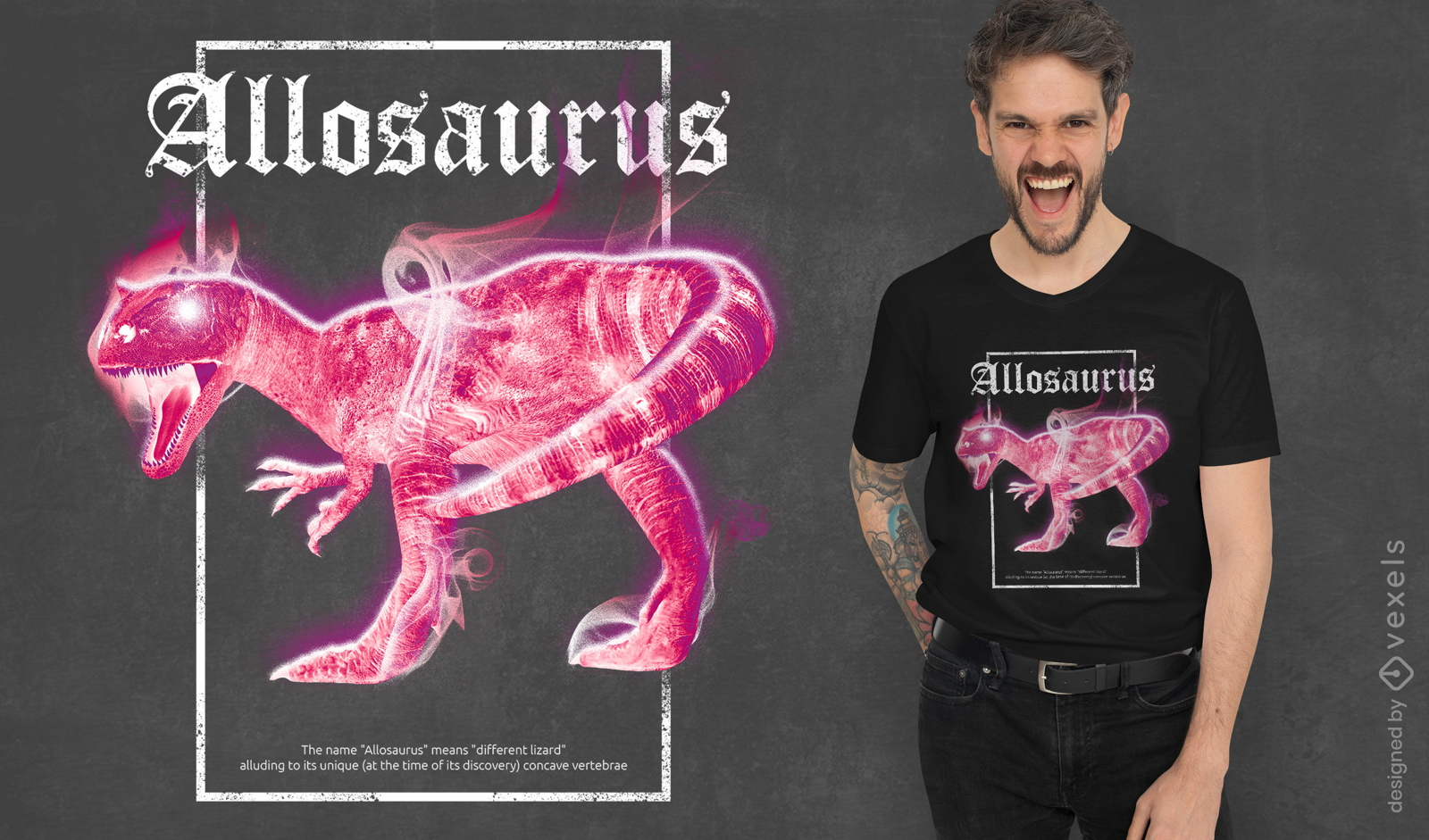 Allosaurus-Dinosaurier-Tier-PSD-T-Shirt