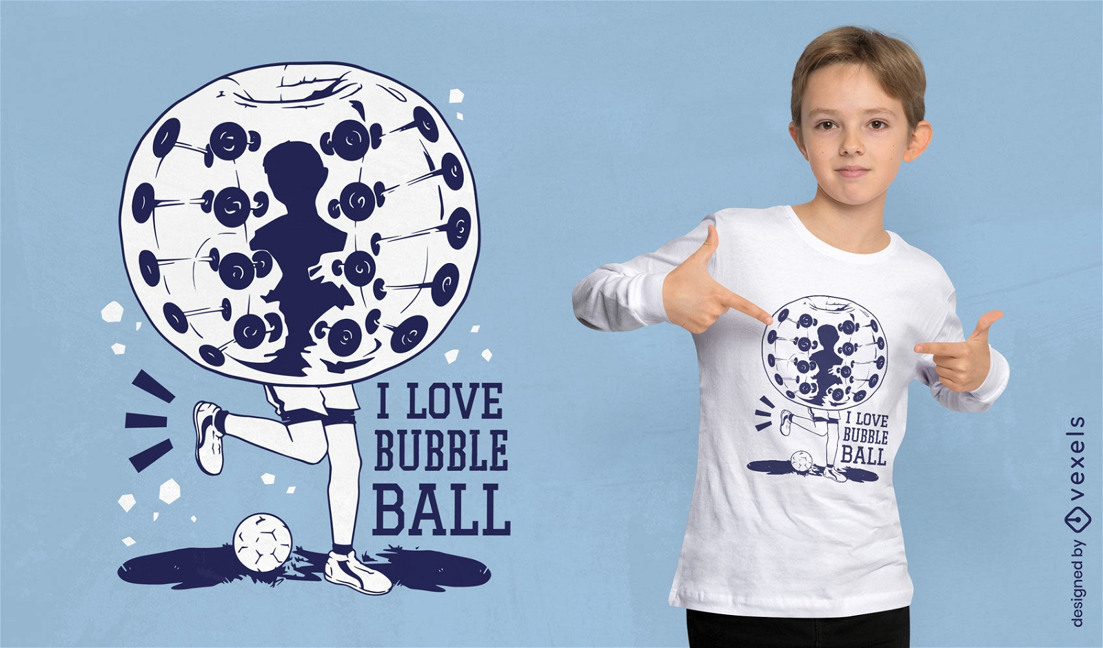 Bubble ball sport t-shirt design