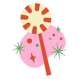 Red and yellow striped peppermint candy PNG Design