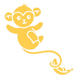 Bebê macaco amarelo com banana Desenho PNG