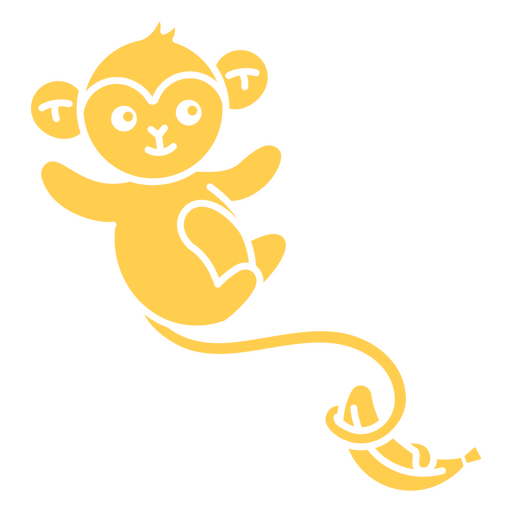 Bebê macaco amarelo com banana Desenho PNG