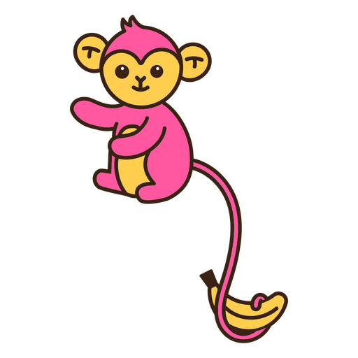 Macaco com ilustração de laço rosa, ilustração de macaco dos desenhos  animados, macaco bonito, mamífero, animais, carnívoro png