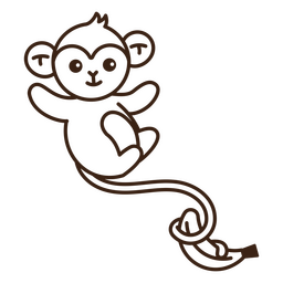 Monkey belly up with banana  PNG Design Transparent PNG