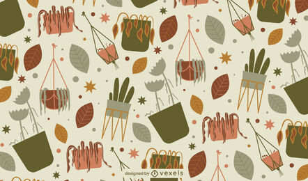 Diseño de patrón de naturaleza de plantas de interior