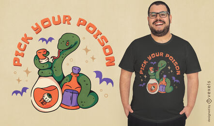 Design de camiseta de veneno de cobra de Halloween
