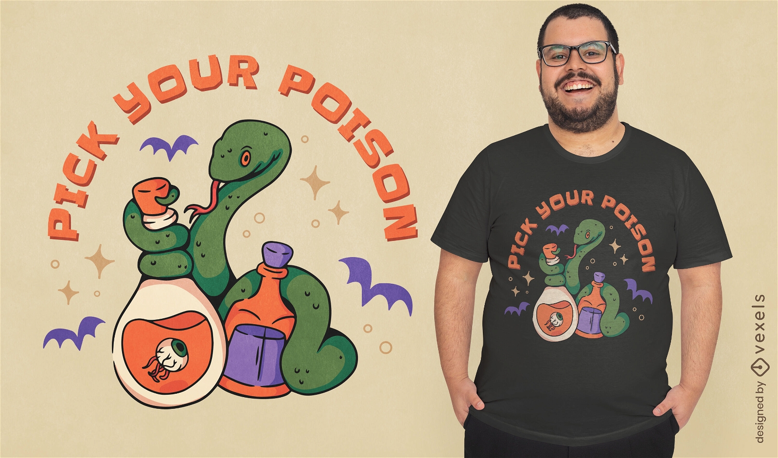 Halloween snake poison t-shirt design