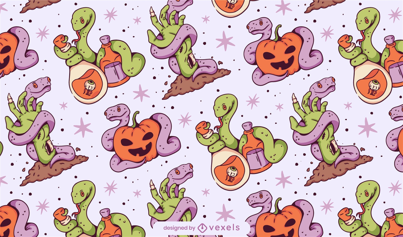 Diseño de patrón de Halloween de serpiente