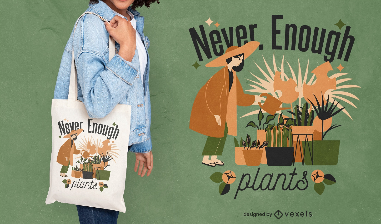 Design de sacola de plantas nunca suficiente