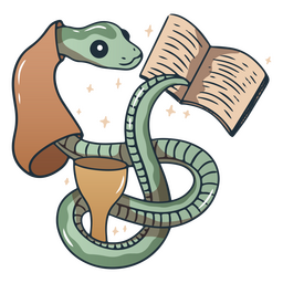 Desenho de livro de cobra de feiticeiro