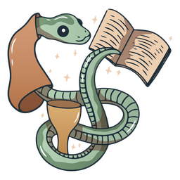 Zauberschlangen-Buchkarikatur PNG-Design