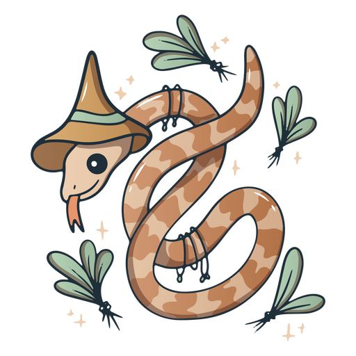 Wizard snake plant cartoon PNG Design