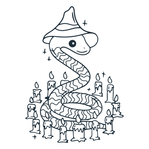 Design PNG E SVG De Desenho De Velas De Cobra De Feiticeiro Para Camisetas