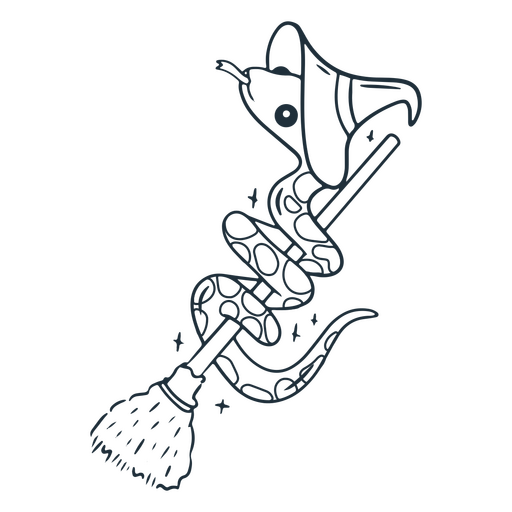 Zaubererschlangenbesen-Charakterschlag PNG-Design