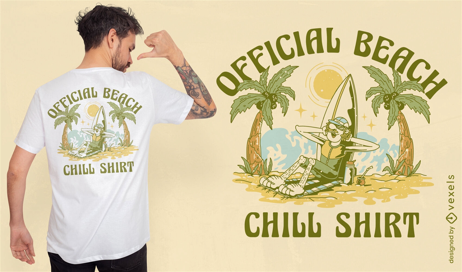 Diseño de camiseta de cita de playa de verano frío
