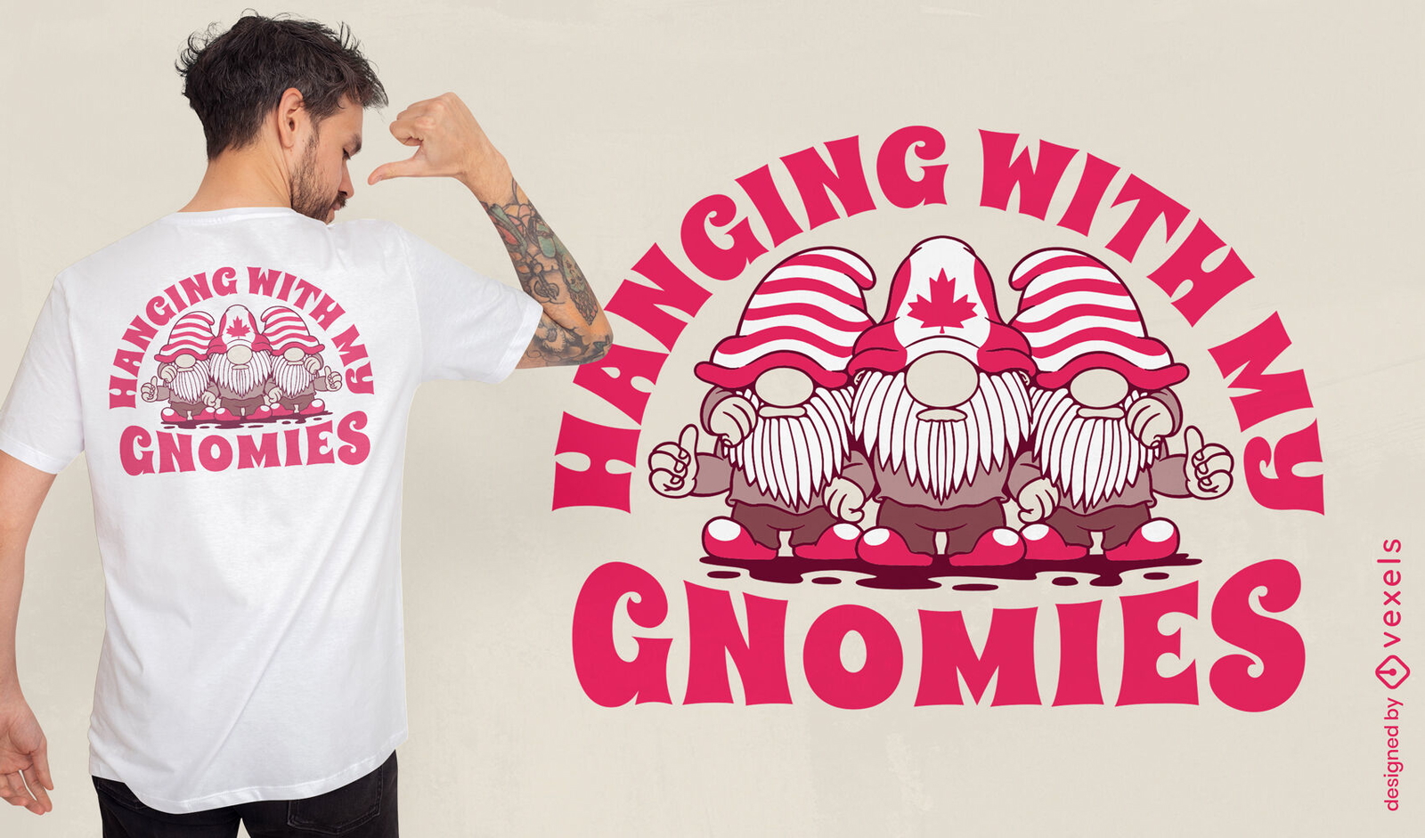 Colgando con mi diseño de camiseta de gnomos