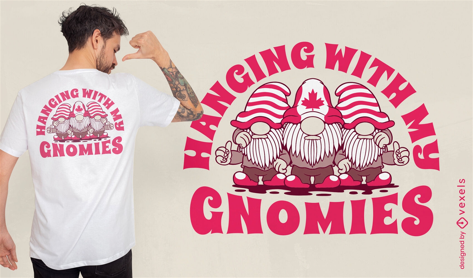 Hanging with my gnomies t-shirt design