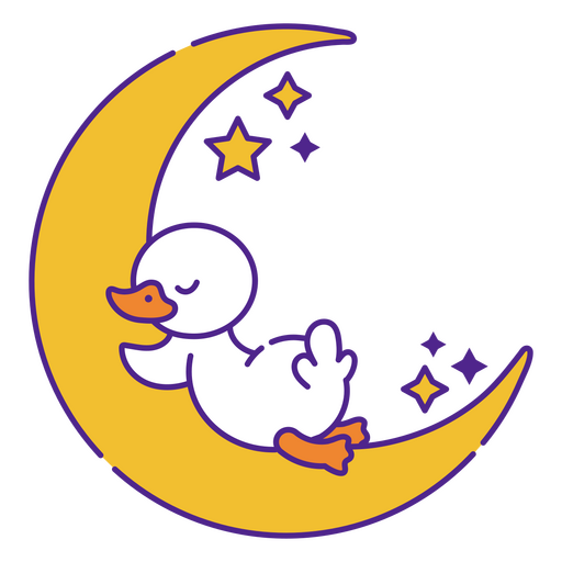 Cute Duck In The Moon PNG & SVG Design For T-Shirts