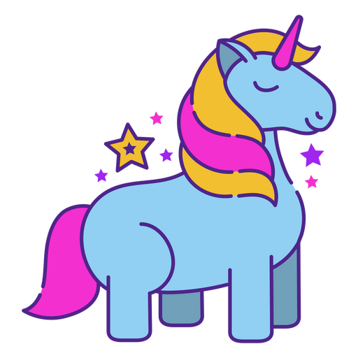 Pequeño unicornio que brilla intensamente Diseño PNG