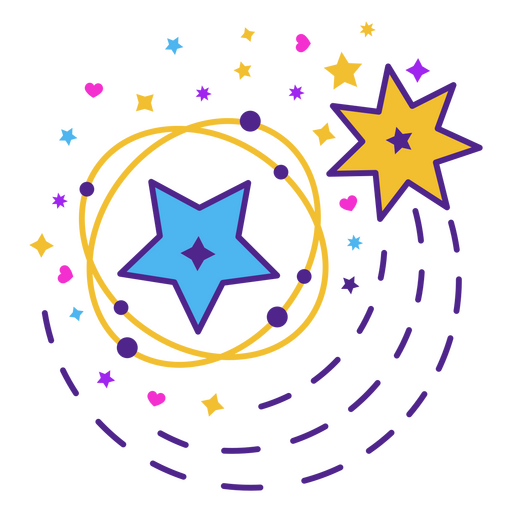 Constelação de estrelas brilhantes Desenho PNG