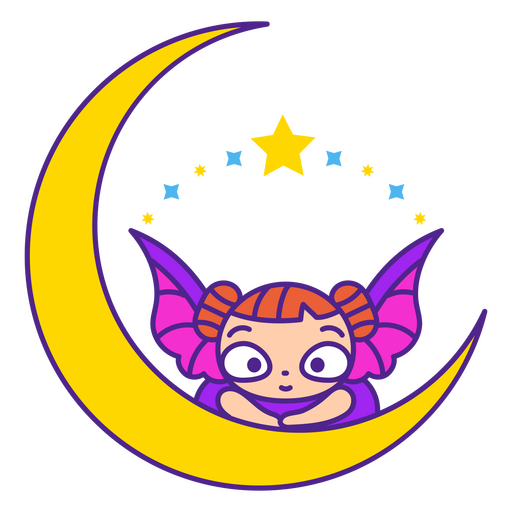 Cute alien looking from the moon PNG Design
