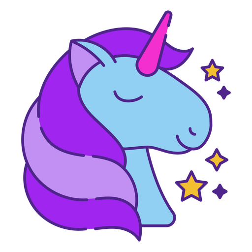Glowing unicorn with pink horn PNG Design