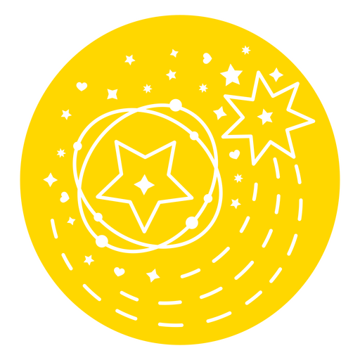 Stars around bright moon PNG Design
