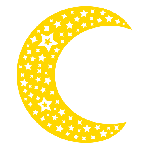 Luna brillante llena de estrellas Diseño PNG