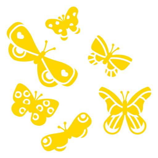 Gelbe Schmetterlinge PNG-Design