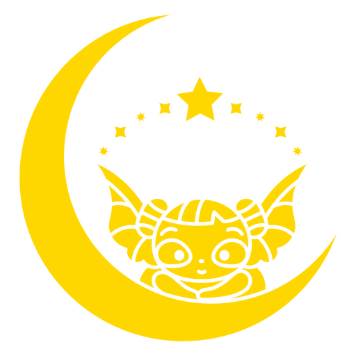 Cute alien resting on the moon PNG Design