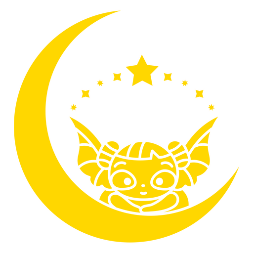 Lindo alienígena descansando en la luna Diseño PNG