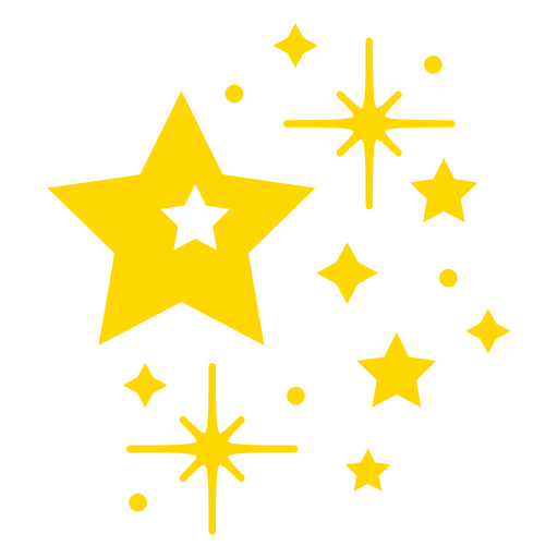 Estrelas brilhando à meia-noite Desenho PNG