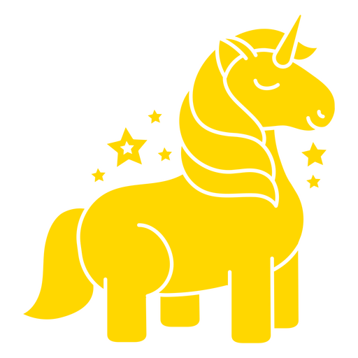 Pequeño unicornio brillante Diseño PNG