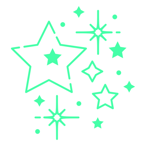 Estrelas radiantes no céu Desenho PNG