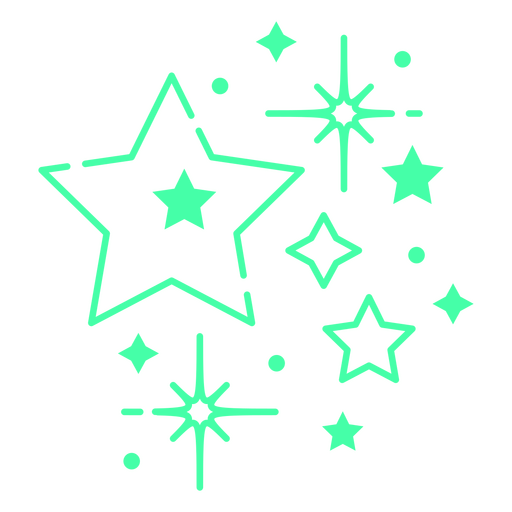 Estrellas radiantes en el cielo Diseño PNG