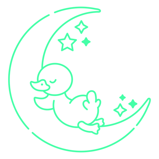 Cute Duck In The Moon PNG & SVG Design For T-Shirts