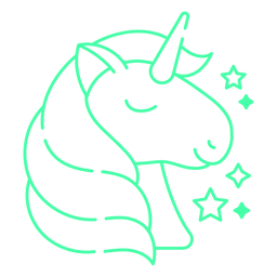 Resplandor en la oscuridad unicornio y estrellas Diseño PNG