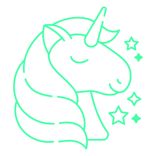 Brilhe no unicórnio escuro e estrelas Desenho PNG