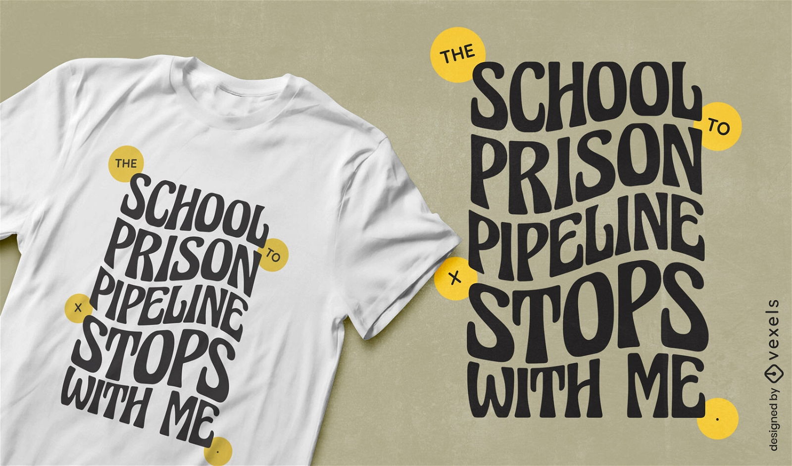 Design de camiseta com citação de escola para prisão