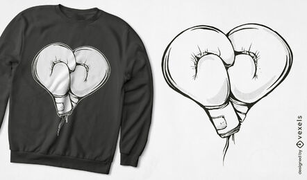 Boxing gloves heart t-shirt design