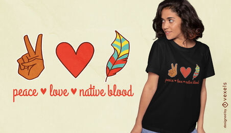 Peace and love elements t-shirt design